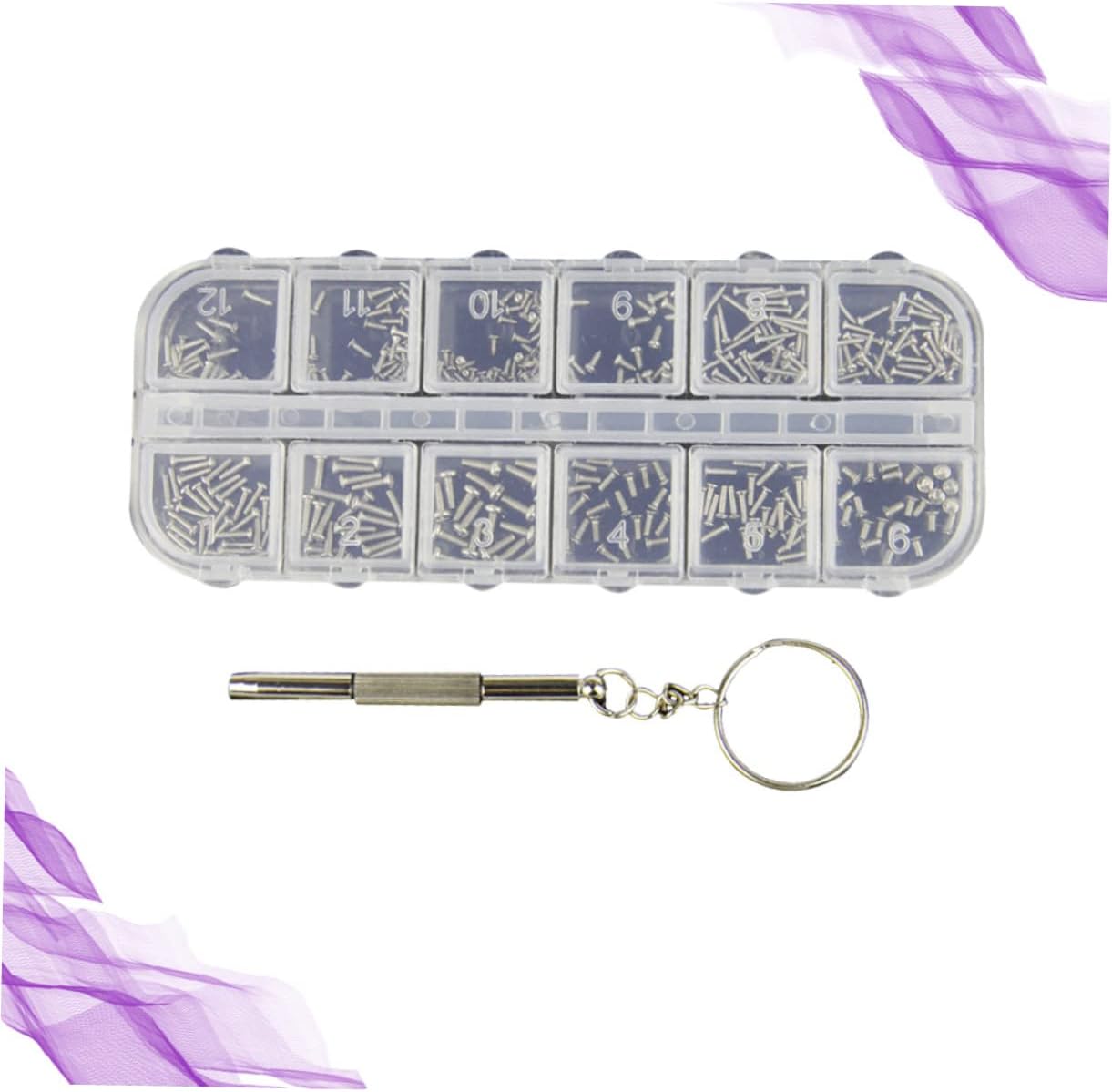 720pcs Glasses Repair Kit Screws Screwdriver and Nose Pads Essential Eyeglass Frame Repairing Tools for Sunglasses Watches and Jewelry