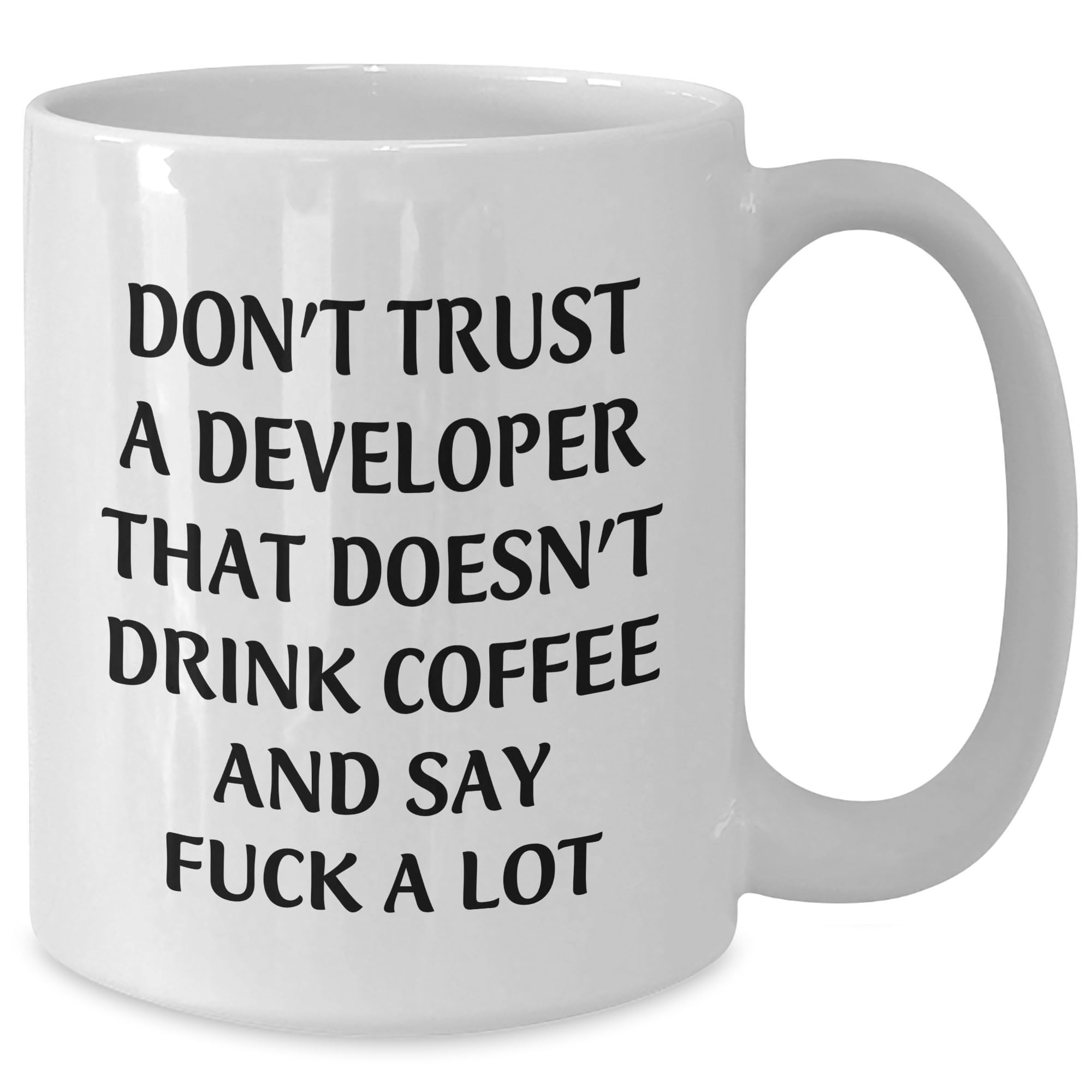 Developer Gifts: Funny White Coffee Mugs for Coders Who Drink Coffee and Swear, Unique Birthday Presents for Programmers from Friends