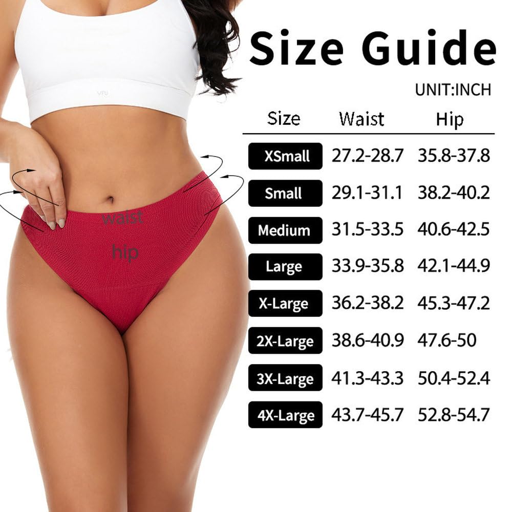 Bragas Menstruales para Mujer Bragas absorbentes a Prueba de Fugas de Cintura Media Ropa Interior Menstrual Bragas de algodón Con Protección para El Período Paquete de 5 Multicolor 4Xl