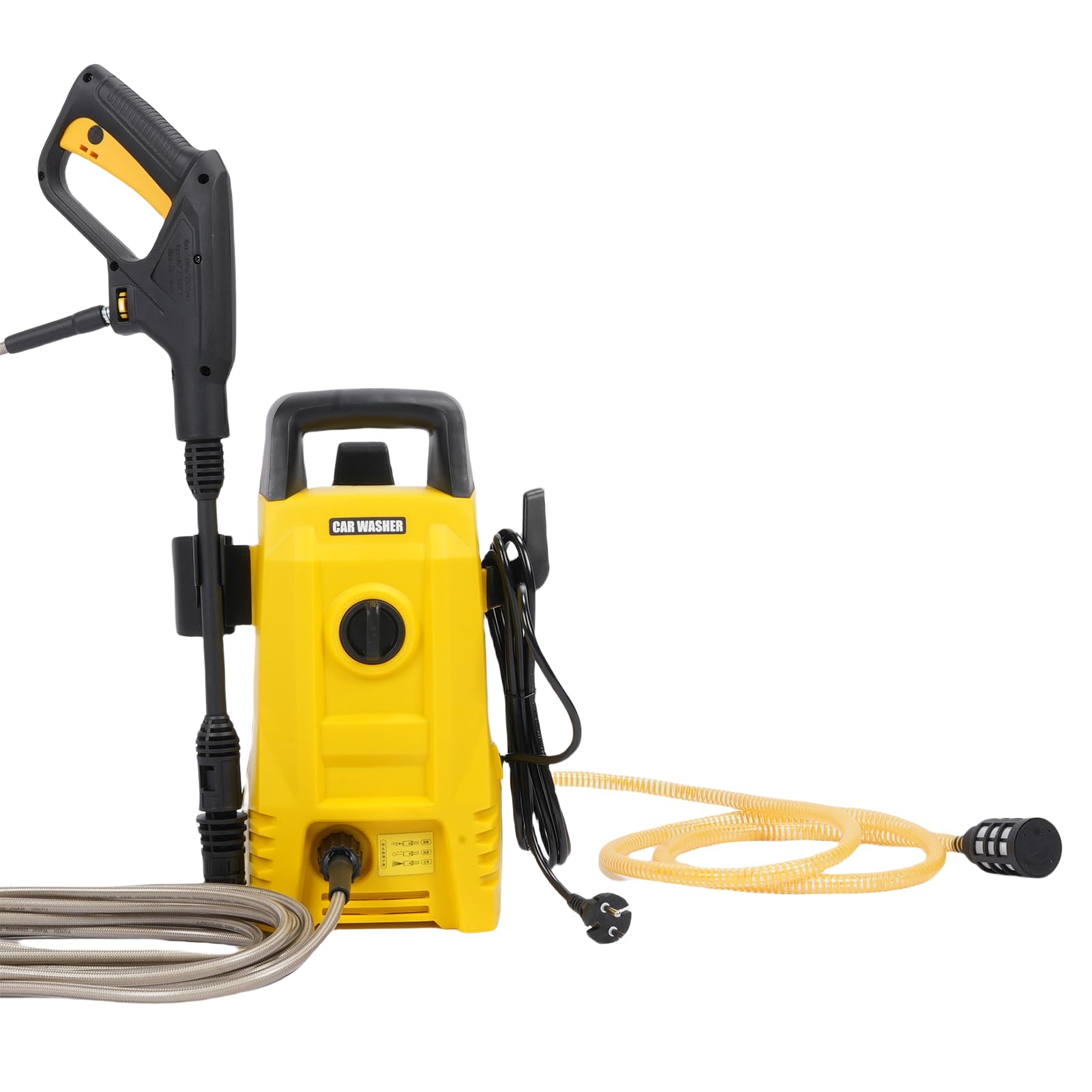 Marhynchus Idropulitrice Elettrica da 1200 W, Macchina per la Pulizia Portatile Ad Alta Potenza con Ugello Regolabile e Cannone a Schiuma per il Lavaggio di Casa e Auto (Spina europea da 250 V)