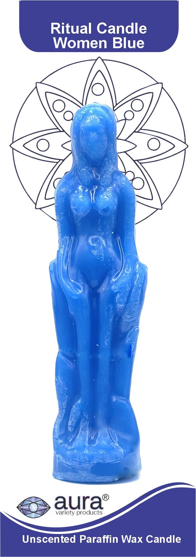 Female Figure Image Candle-Spells-Protection-Ritual Magic-Wicca-Pagan (Blue) (Brown) (Yellow)