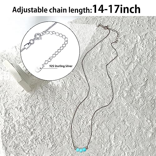Sterling Silver Dainty Turquoise Choker Collar Necklace For Women Spiritual Healing Chakra Western Turquoise Crystal Stone December Birthstone Necklace Jewelry Gift For Women Teen Girls #TOP5