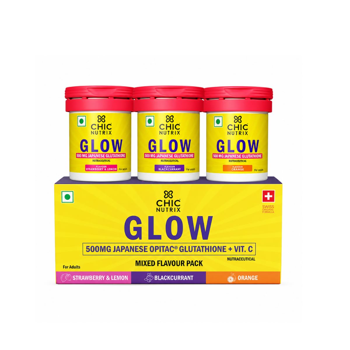 Chicnutrix Glow Mini Pack Glutathione Skin Brightening Tablets - Pack of 3
