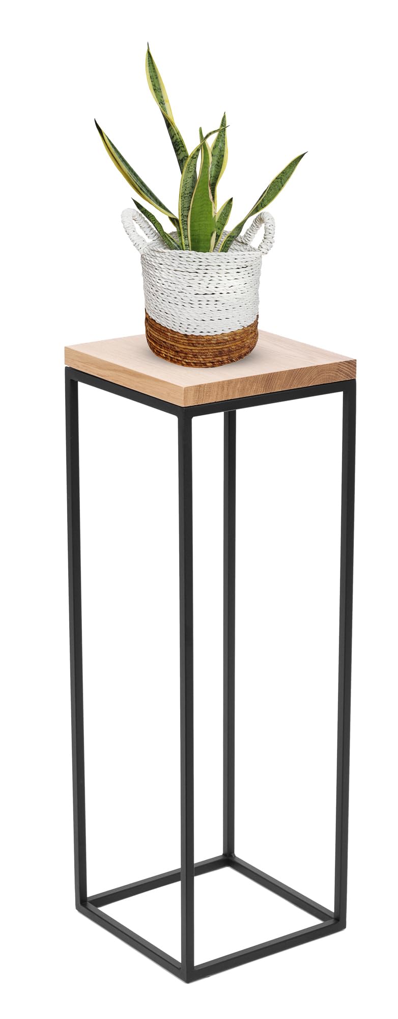 Pflanzenständer Quercia - 24x24x70cm - Farbe Schwarz - für Zimmerblumen - Metallregal - Dekorativer Tisch - Blumenständer - für Zimmerecke, Wohnzimmer, Balkon