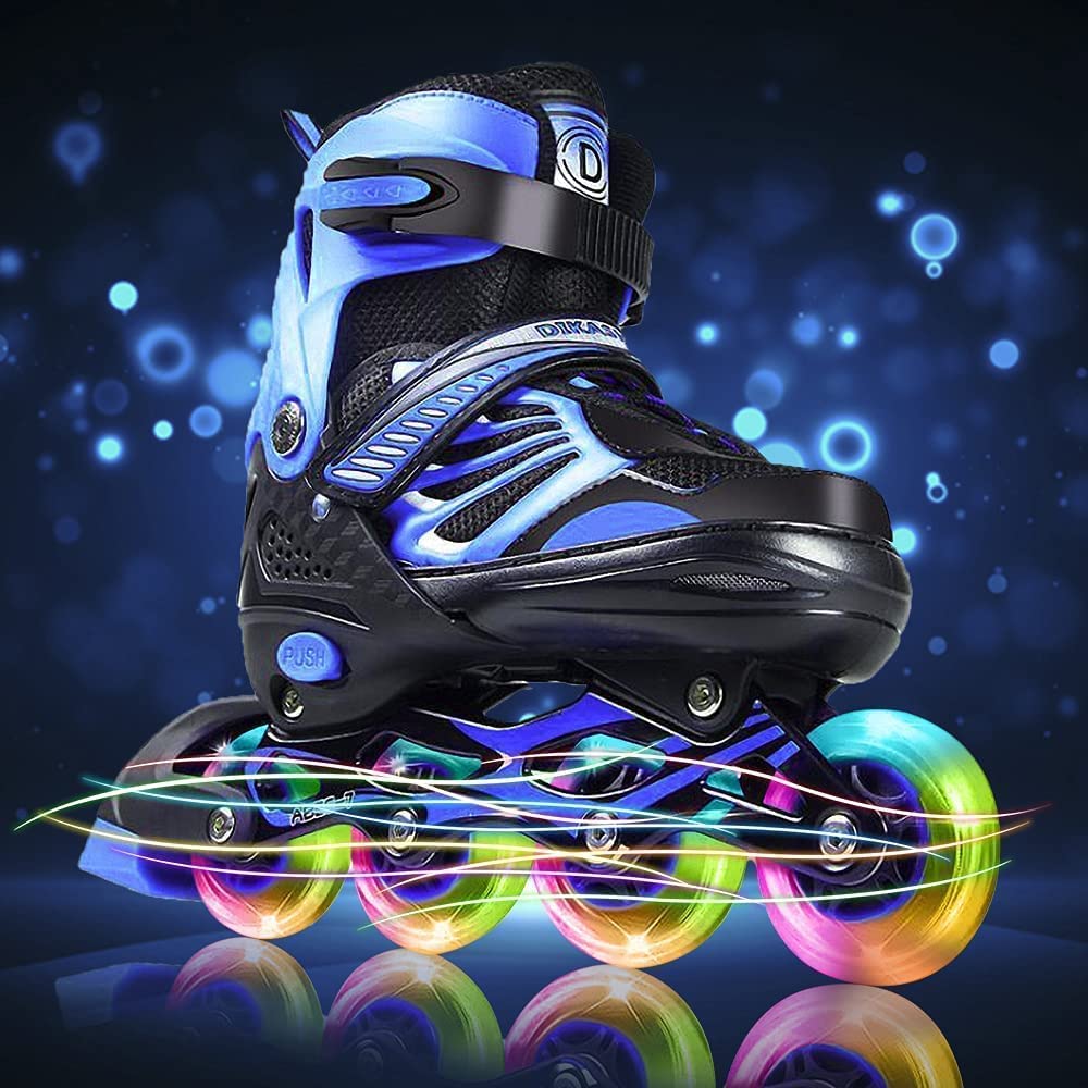 Calyrex Kids Professional Inline Skates, Adult Adjustable Boy Girl Beginner Skating Shoes Size Inline Skates with LED Flash Light On Wheels for Kids (B0B9K65123) Amazon Price History, Amazon Price Tracker
