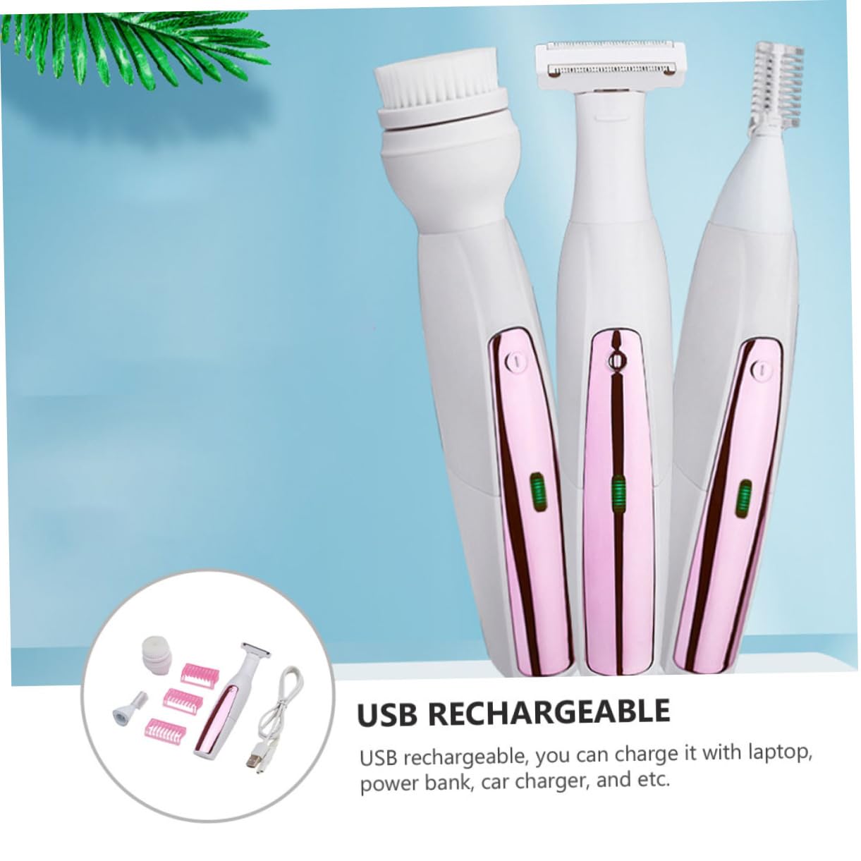 Rasoio Elettrico Ricaricabile Abs per Depilazione Corpo Gambe Ascelle Silenzioso Ipx6