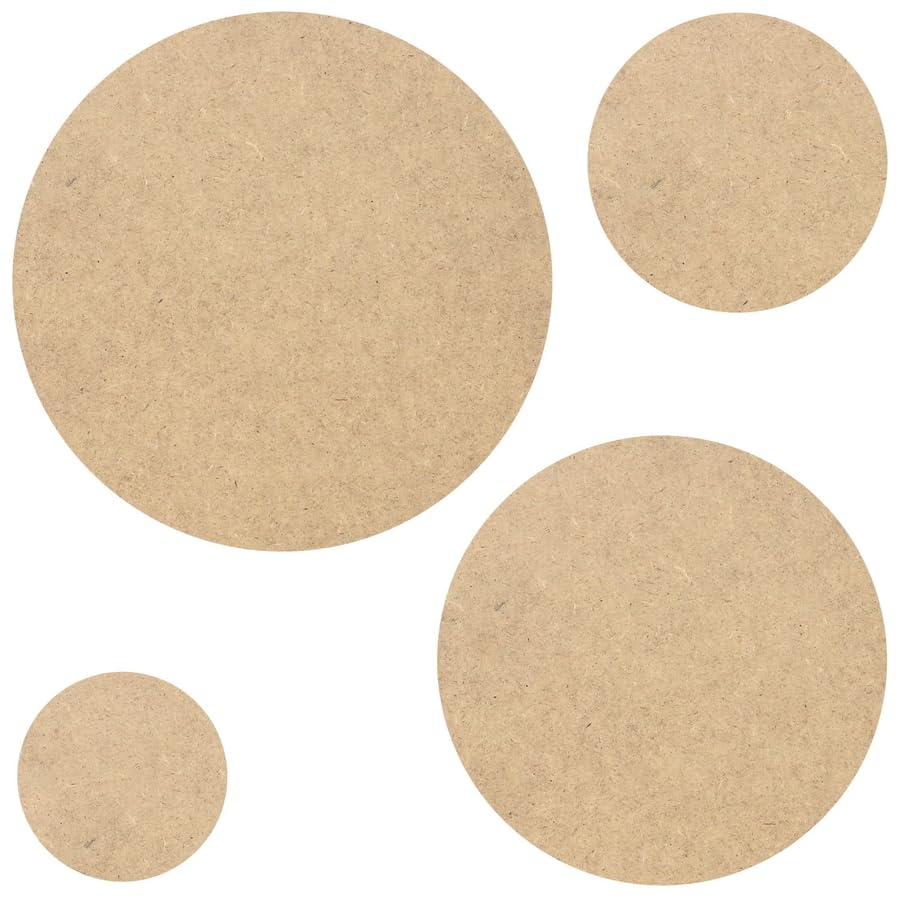 Lot de 25 disques en bois MDF - Décoration bricolage - 3-50 cm - Largeur : 12 cm
