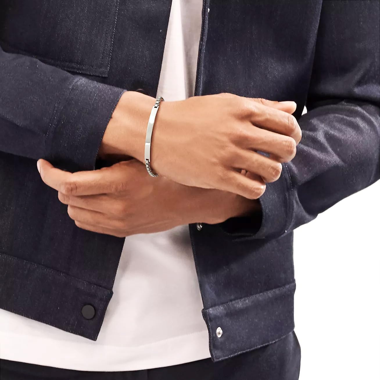 LeCalla 925 Sterling Silver Men's ID Bracelets | Italian 3MM Box Chain ID Bracelets for Men(7.5, 8, 8.5, 9 Inches), Made in Italy - Image 3