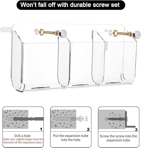 Miniatura 9 de Cosmos Soporte de control remoto de montaje en pared con bloque extraíble, estante de pared, soportes de carga para teléfono celular, organizador de