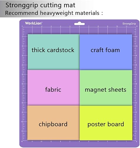 Vista 11 de WORKLION Alfombrilla de corte de 12 x 12 pulgadas para Silhouette Cameo: (3 alfombrillas – agarre estándar, agarre ligero, agarre fuerte), variedad