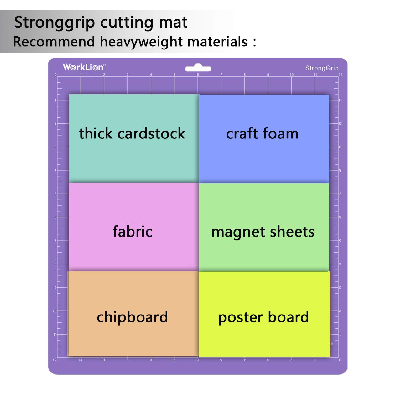 Worklion Tappetino da taglio per Silhouette Cameo 4/5/3/2/1, 30,5 x 30,5 cm, adesivo, tappetino da taglio, ricambio per accessori Silhouette Cameo (4 StandardGrip, 1LightGrip, 1StrongGrip)