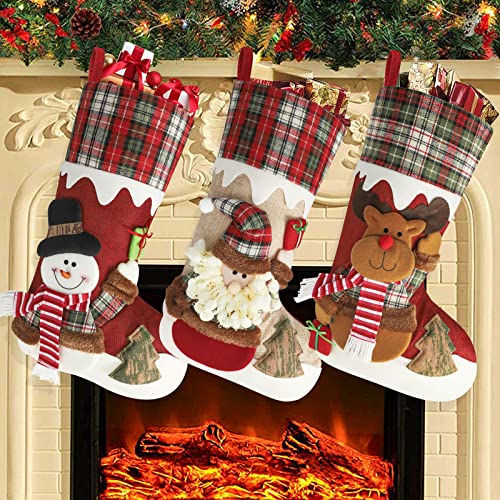 ORSJA Calcetín de Navidad para decoración navideña, tamaño grande, color rojo Cover