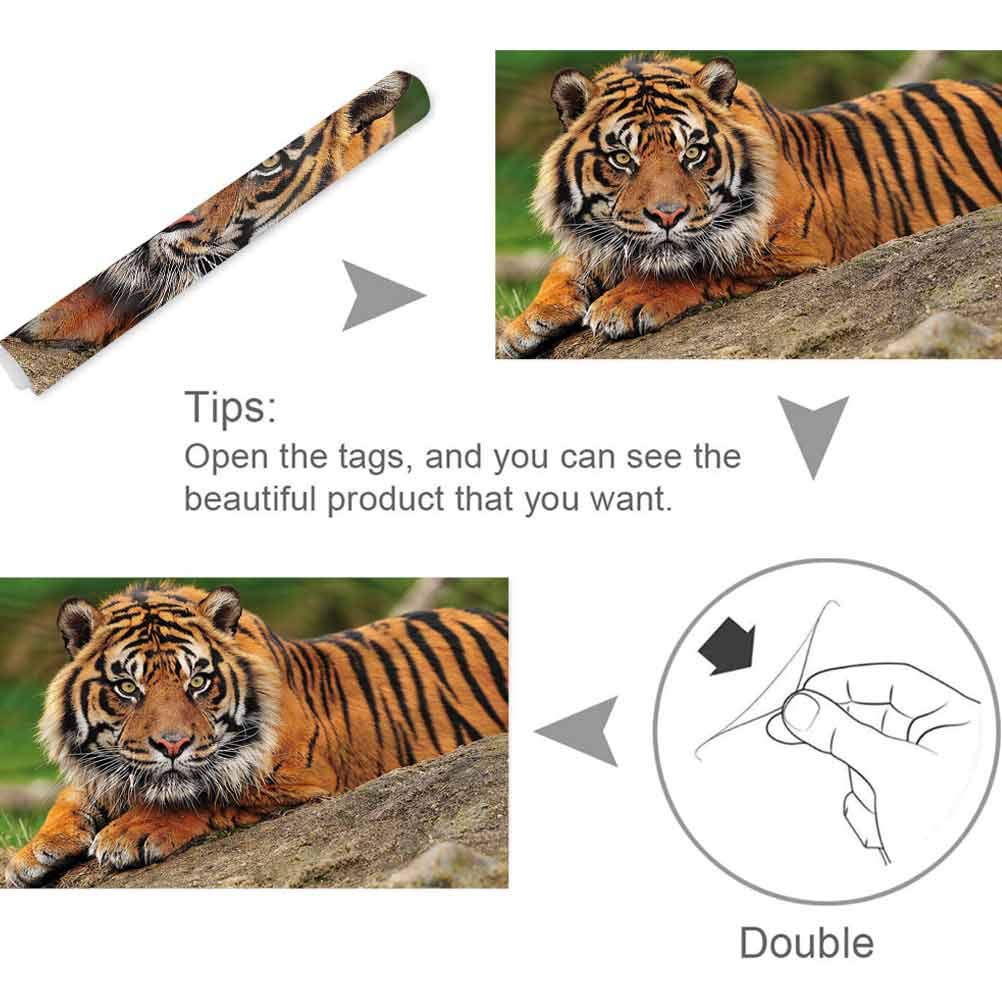 ScottDecor Aquarium Background Decoration Tiger,Tiger Crouching on Rock Easy to Apply and Remove L48 X H18 Inch