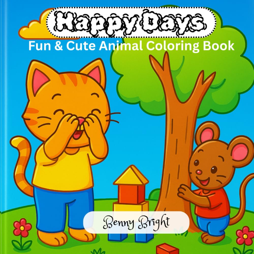 Happy Day: Fun & Cute Animal Coloring Book