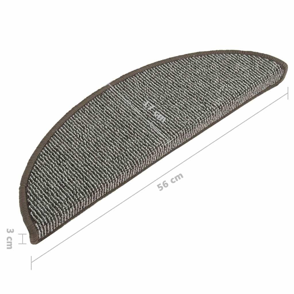 Lot de 15 tapis d'escalier gris 56 x 17 x 3 cm