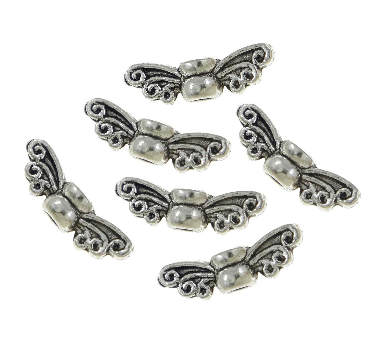 PandaHall 160pcs 8 Stili Perline Ali Angelo distanziatori Ali d