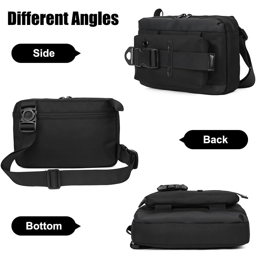 MiOYOOW Borsa a Tracolla Tattica, Marsupio Molle Militare con Corda Appesa e Foro, Pacco Petto Sport Outdoor, Zaino Tattico Regolabile per Escursionismo, Campeggio, Pesca