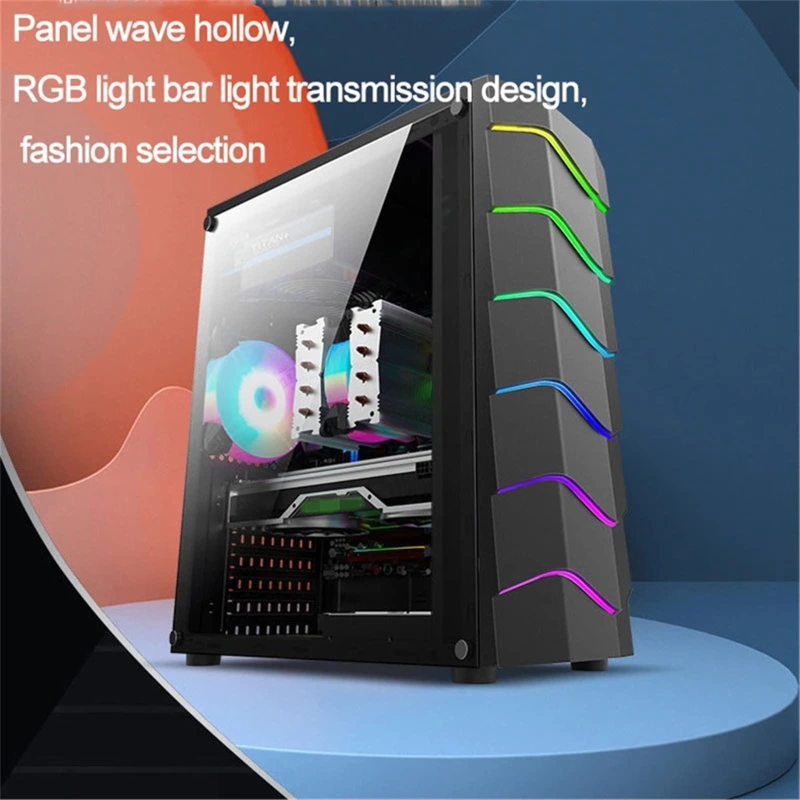 Amazon.co.jp: PCケース RGBゲームケース冷却ファンUSB 2.0サポートATX
