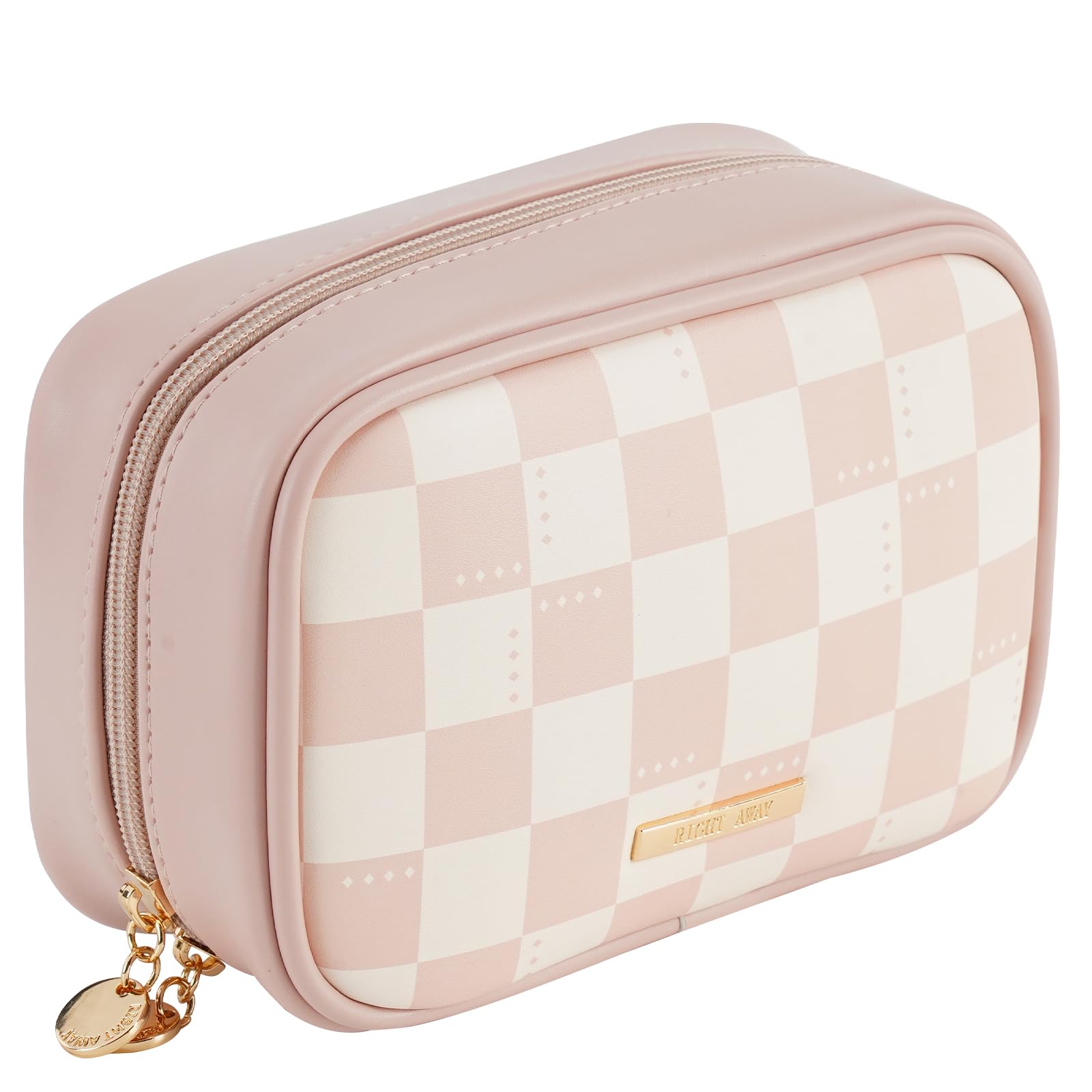 RIGHT AWAY Checkered Makeup Bag