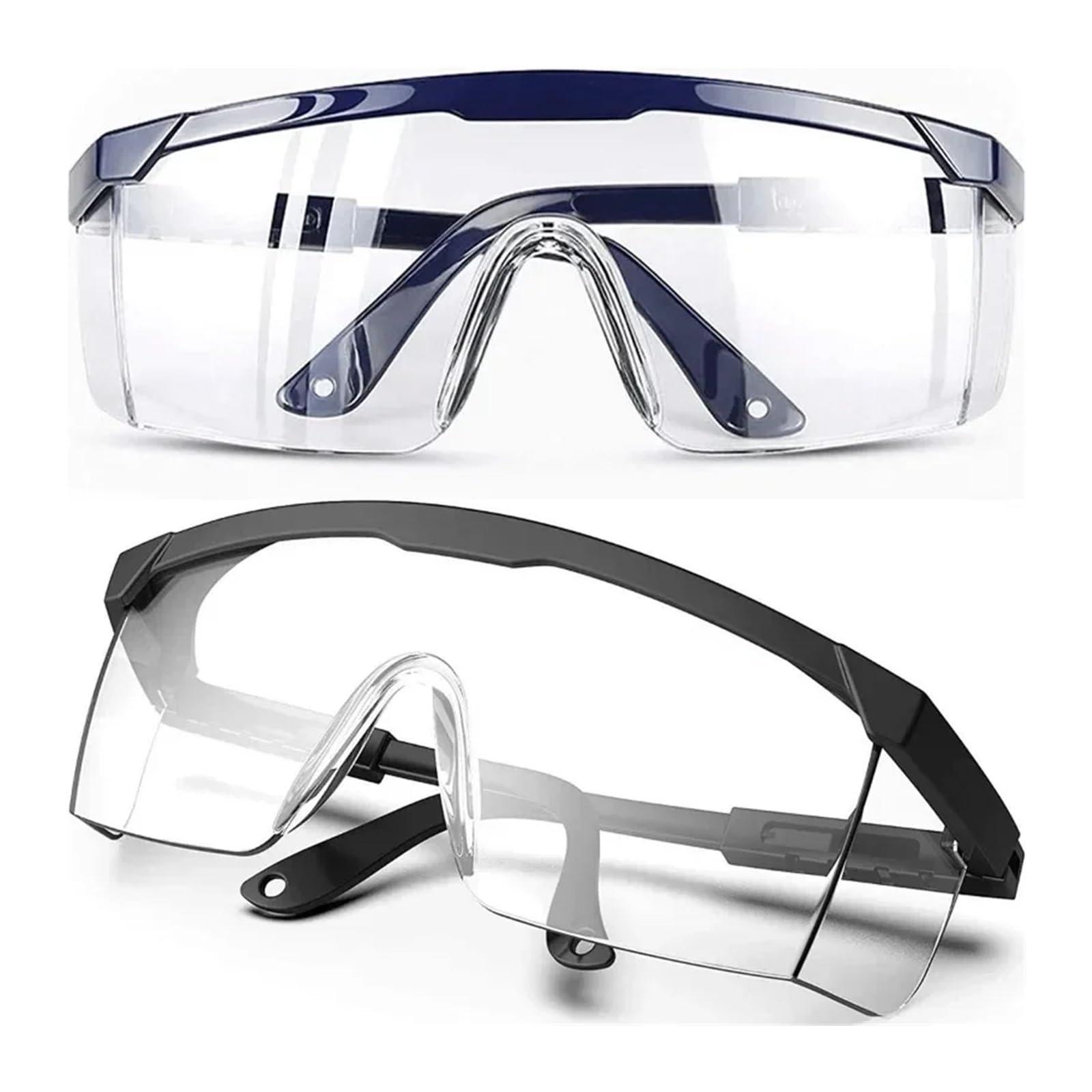 Schutzbrille, 2 Stück Spritzschutzbrillen – Industrielle Schutzbrillen, Wind- und Staubdicht for Labor, Arbeit Radfahren(2pcs Blue)