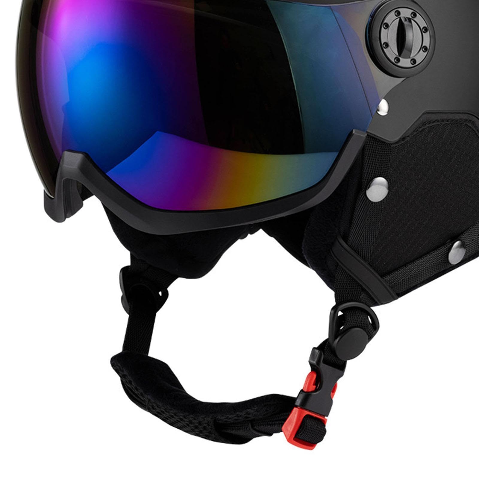 Casque de Ski, Lunettes de et Casque de Skateboard pour Sports d'hiver et activités de Plein air, Blanc, Taille XL.