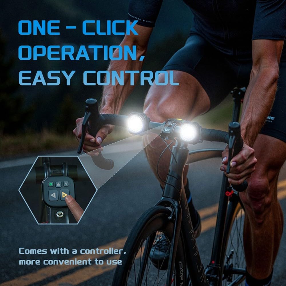 di Luci per Bicicletta Intelligente 2Pack, Luci Anteriori e Segnali di Svolta, Luci Anteriori e Posteriori Sincronizzate con per La Guida Notturna.