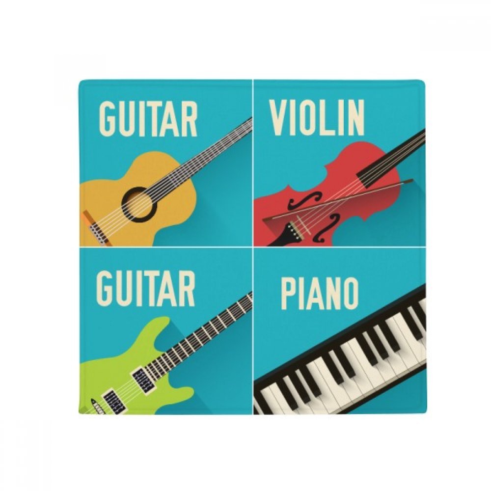 Tapis de sol animal et cuisine motif guitare violon piano carré 80 cm