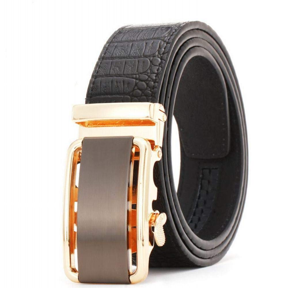 Ceinture motif crocodile homme avec boucle automatique dorée luxe pour costume chic