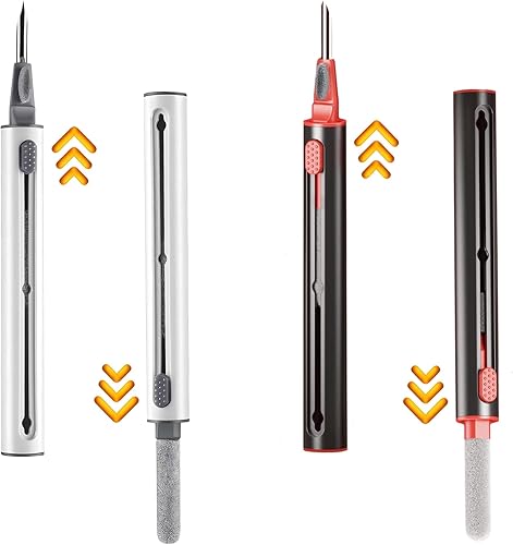 Miniatura 1 de Paquete de 2 auriculares con forma de bolígrafo 3 en 1 con cepillo suave para auriculares, estuche de carga, computadora, cámara y teléfono