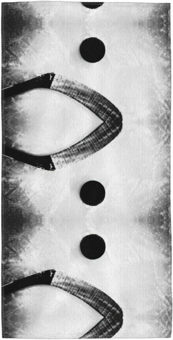 Ice Hockey Art Print Hand Towels for Kitchen, Decorative Bathroom Towels Decor Farmhouse Cute for Men Women Gifts