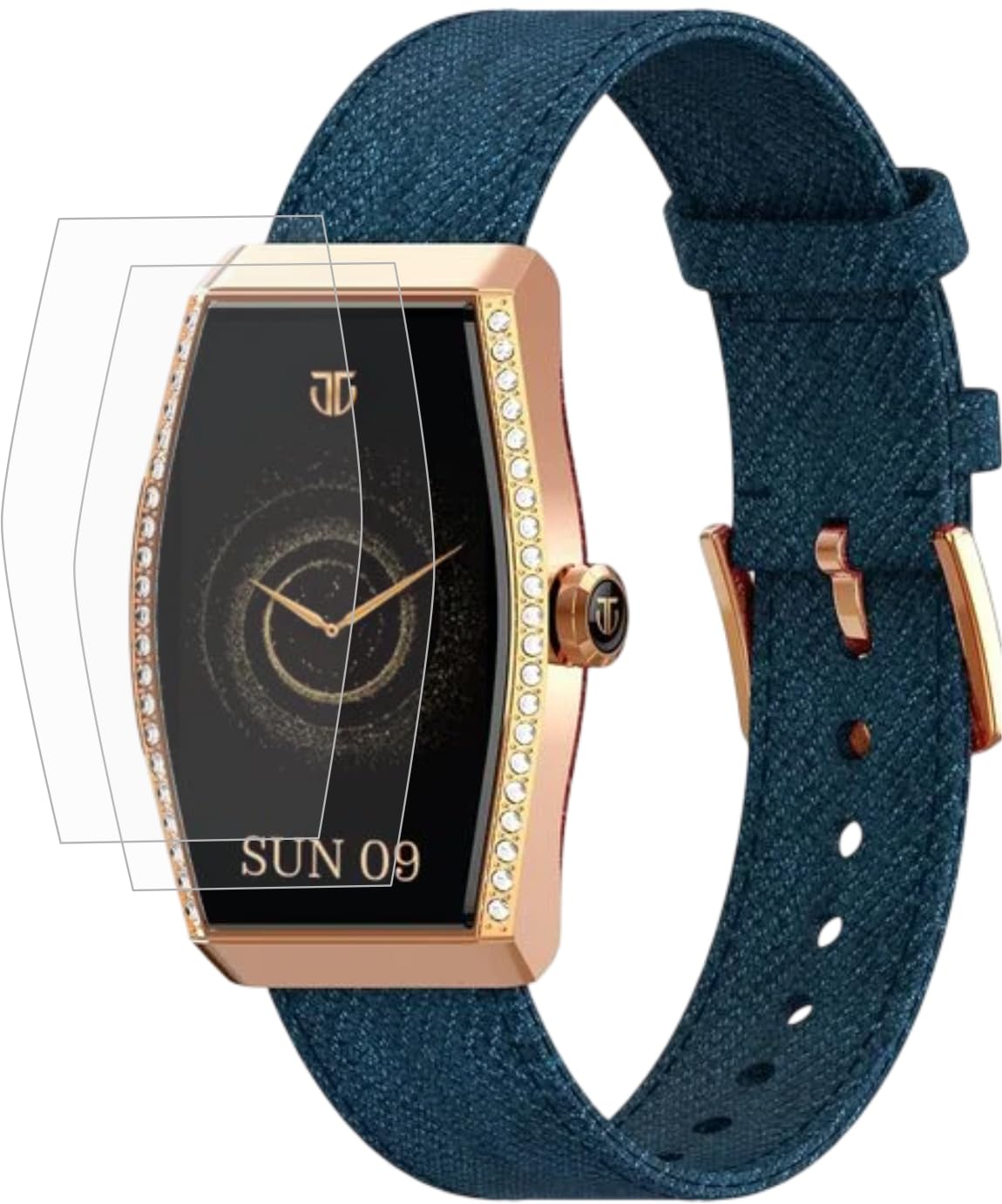 2 pack smartwatch screenguard compatible with titan valerie aura, edge to edge hydrogel tpu watch screen protector, screen guard not a tempered glass