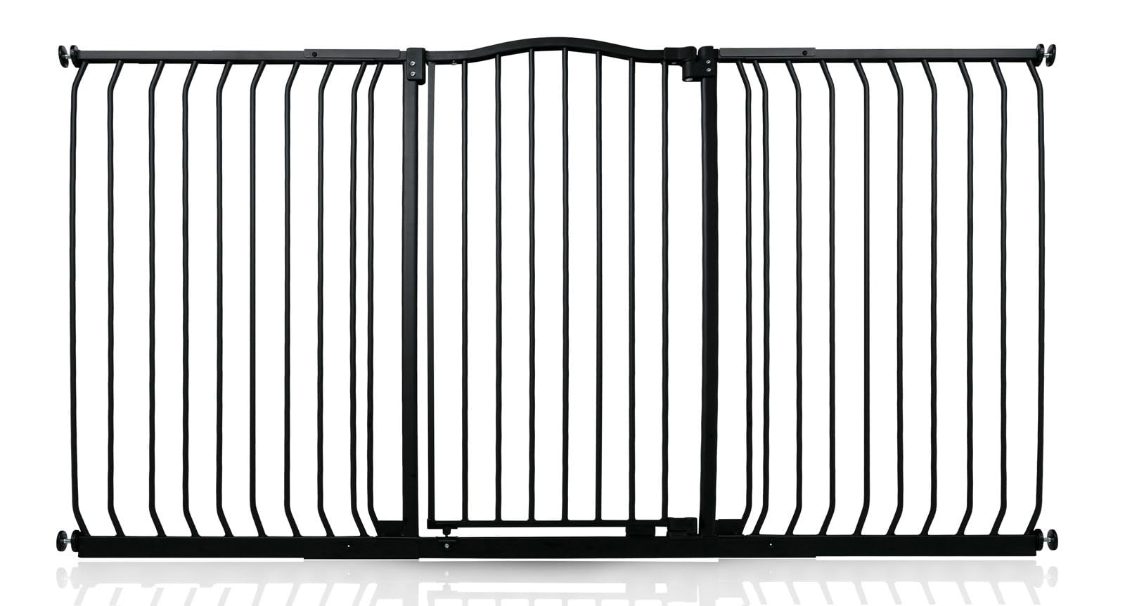 Safetots Extra Tall Curved Top Safety Gate - Pressure Fit Stair Gate - 100cm Height - 179cm-188cm Width - Matt Black