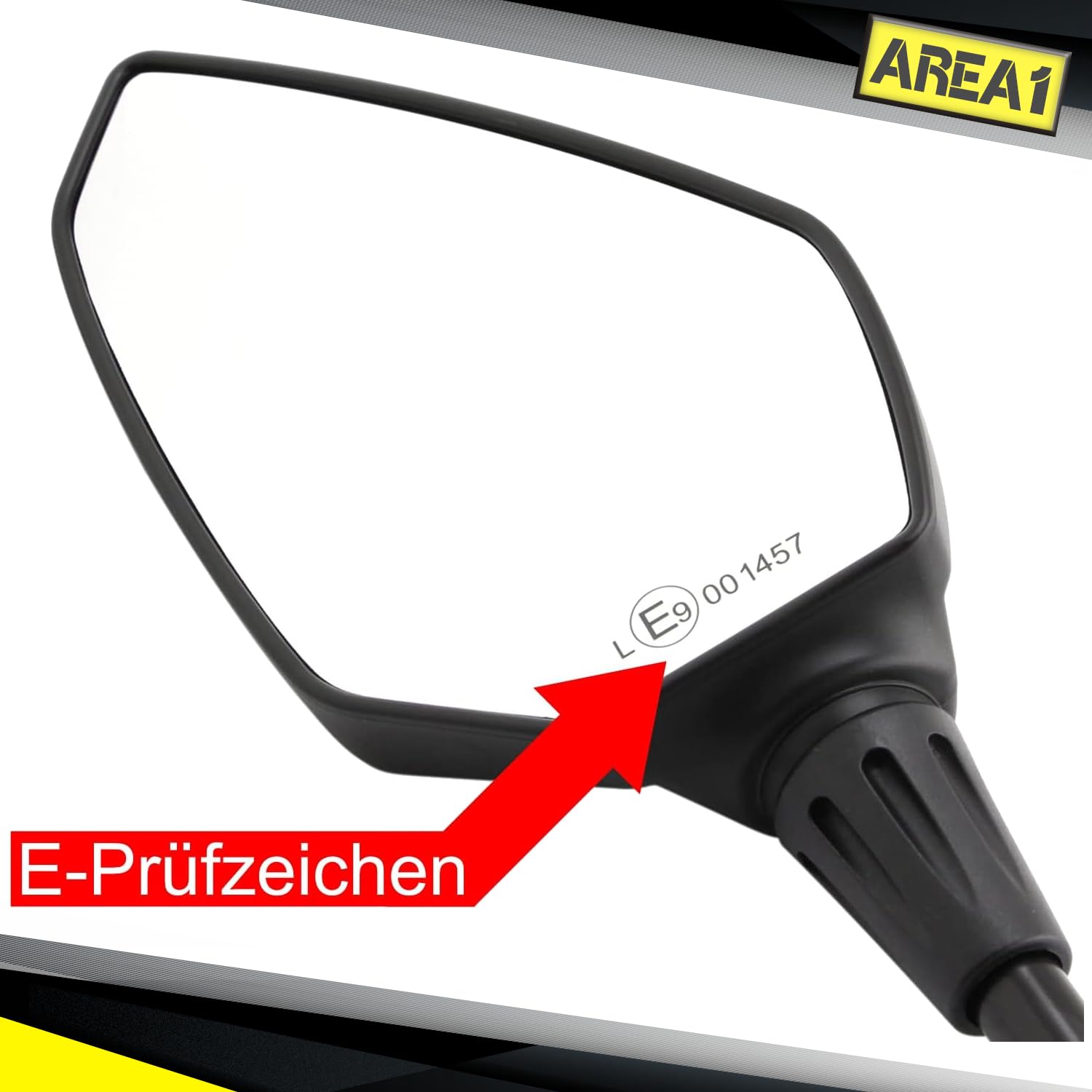 Area1 Set di specchietti per moto/Marchio di Omologazione E / 2xM10 destro, 2xM8 destro, 1xM10 sinistro, 1xM8 sinistro/adatto per F 650, F 650ST / F650 GS (bis Baujahr 07) (V20
