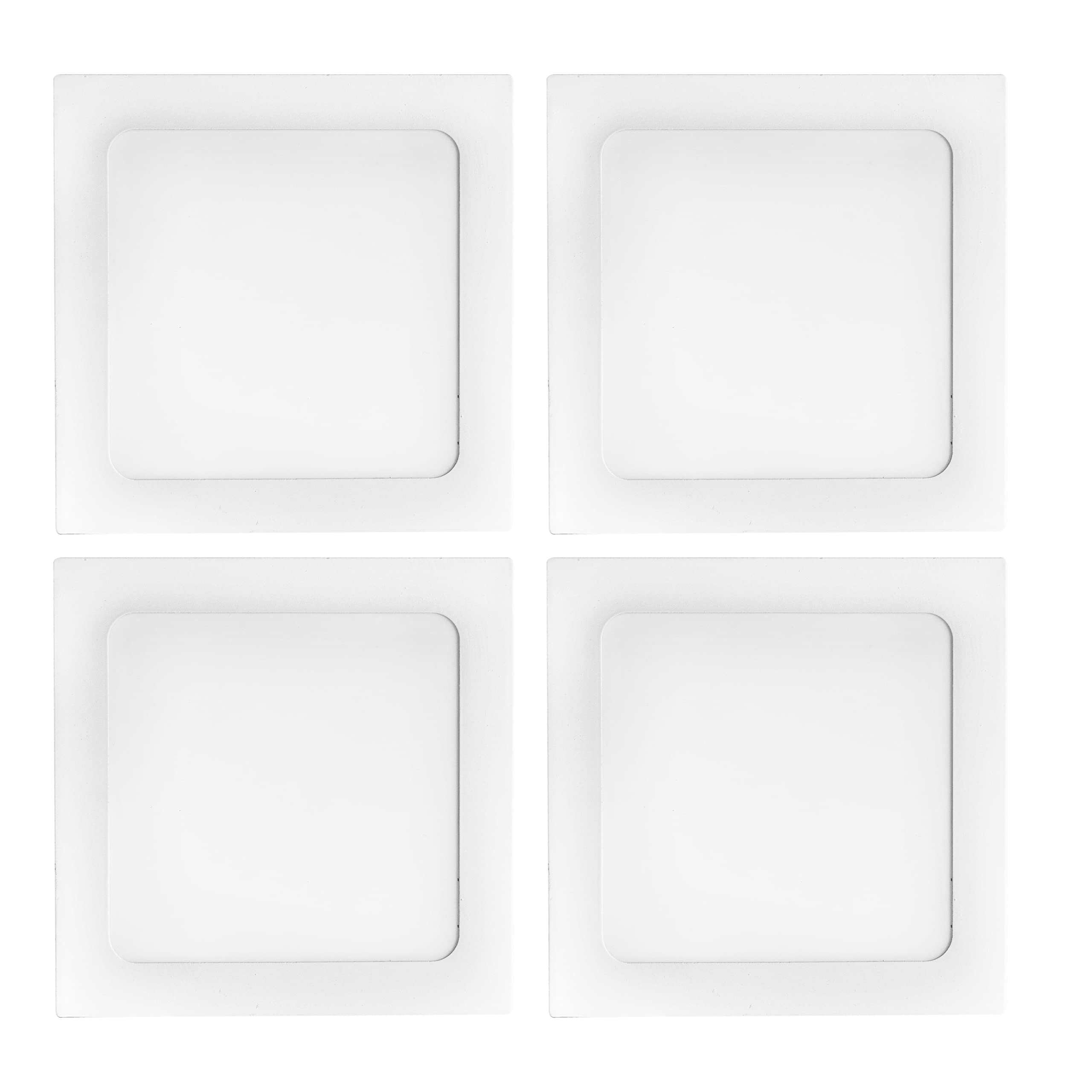 Gesto12W Square 6.5 Inch Ultra Slim LED Recessed False Ceiling Light for POP Coolday White-Pack of 4