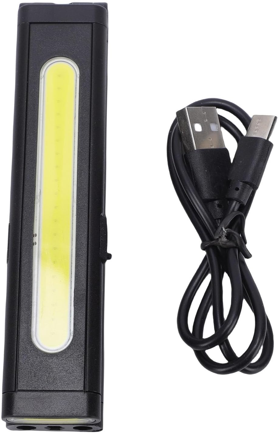 Qqmora LED Work Light Magnetic Work Light Rechargeable Inspection Pocket Pen Flashlight 8 Modes COB LED Clip Ruler Screwdriver Bit Tool for Auto Repair Emergency Camping