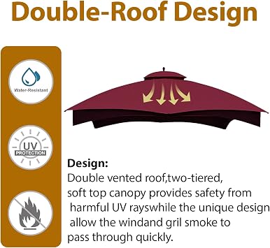 CoastShade 11x13 Hardtop Gazebo Galvanized Steel Outdoor Gazebo Canopy Steel Frame Great for Garden, Patio, Lawn, Party