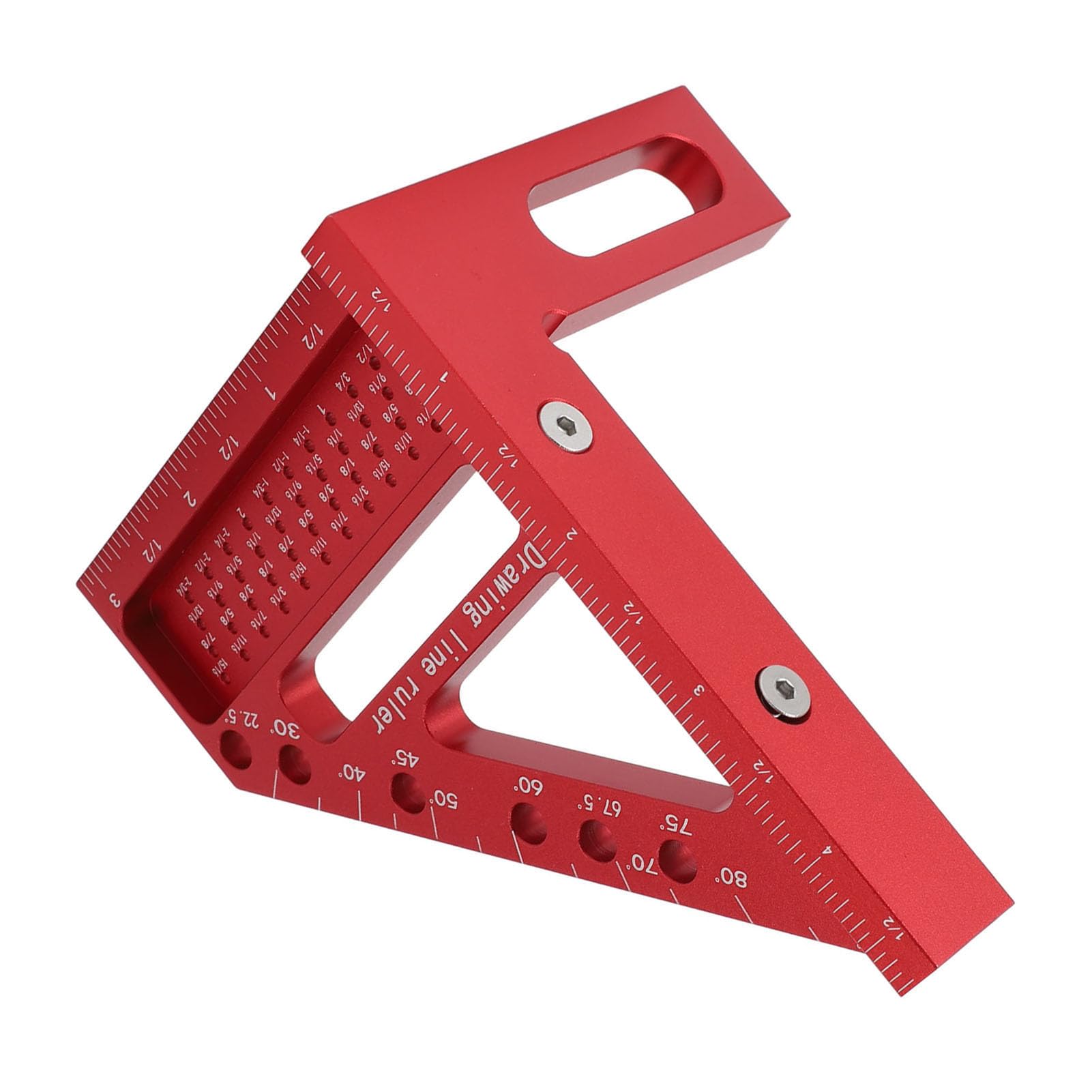 Carpenter Square, Woodworking Ruler Framing Square Scribing Tool Aluminum Alloy Hole Scribing Ruler 45 90 Degree for Woodworking Engineering