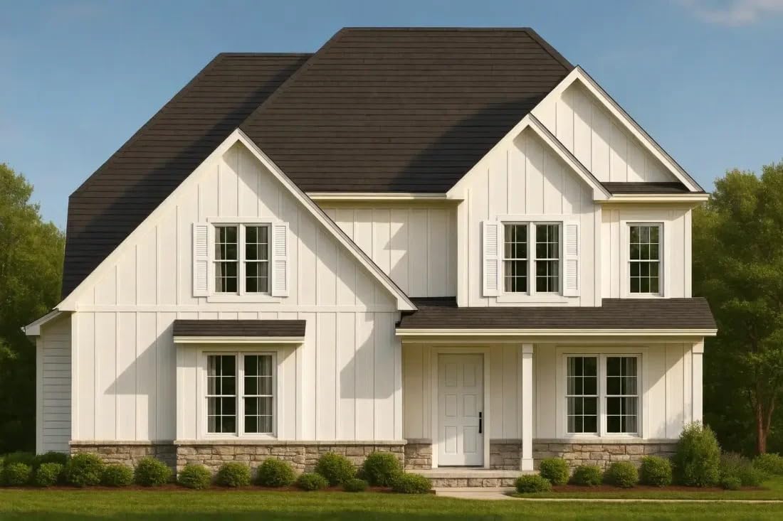 20-1313 HOUSE PLAN - Modern Craftsman House Plan with 4 Bedrooms and 2 Floors