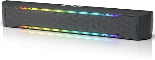 Miniatura 1 de Fosi Audio C4 Altavoces de computadora, barra de sonido para juegos RGB para PC, altavoz Bluetooth para monitor de escritorio, portátil, consola,