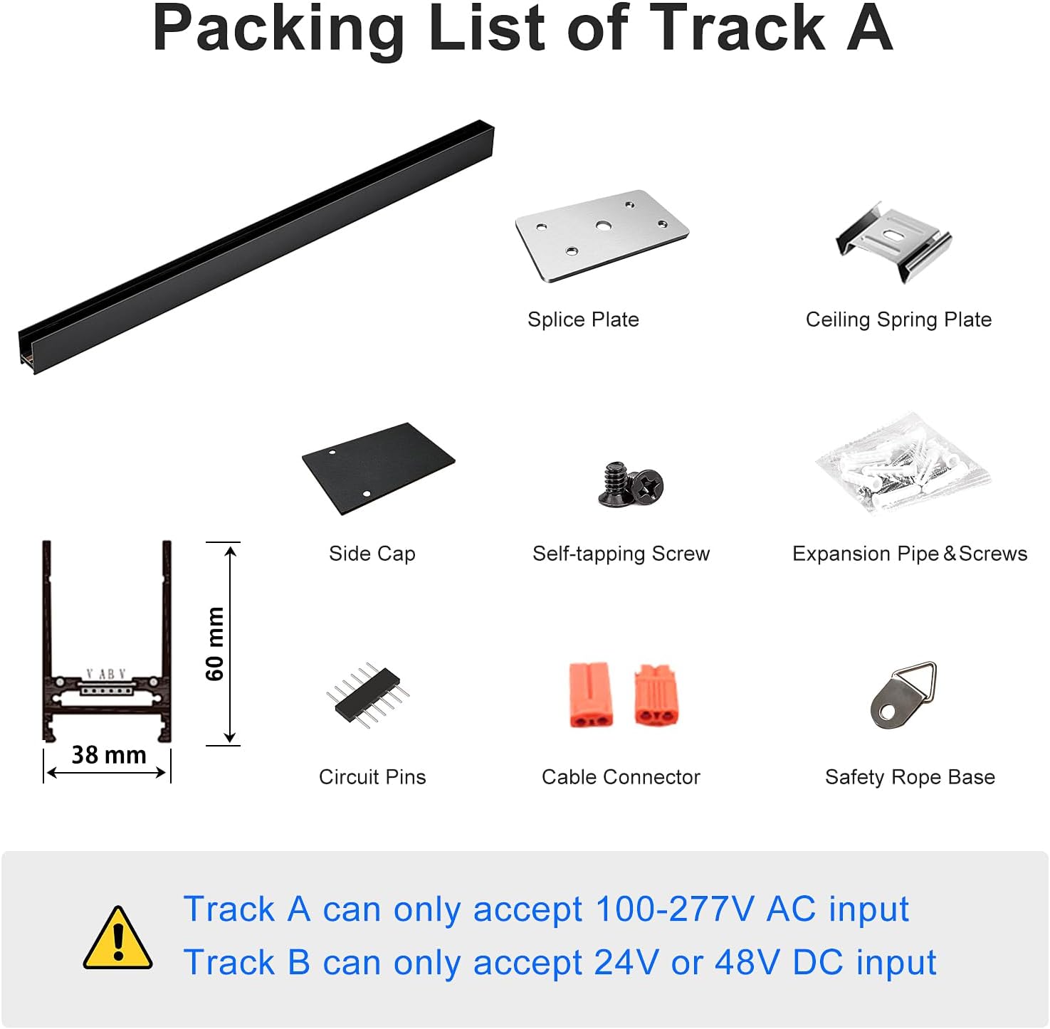 SCON XTB106-C-B Easy Install Updated Ceiling Surface Mounted Magnetic Track Lighting System Aluminum Linear Rail Section, Input Power Track for LED Lamp Light Head (100cm/39.4inch/3.3ft/No Driver)