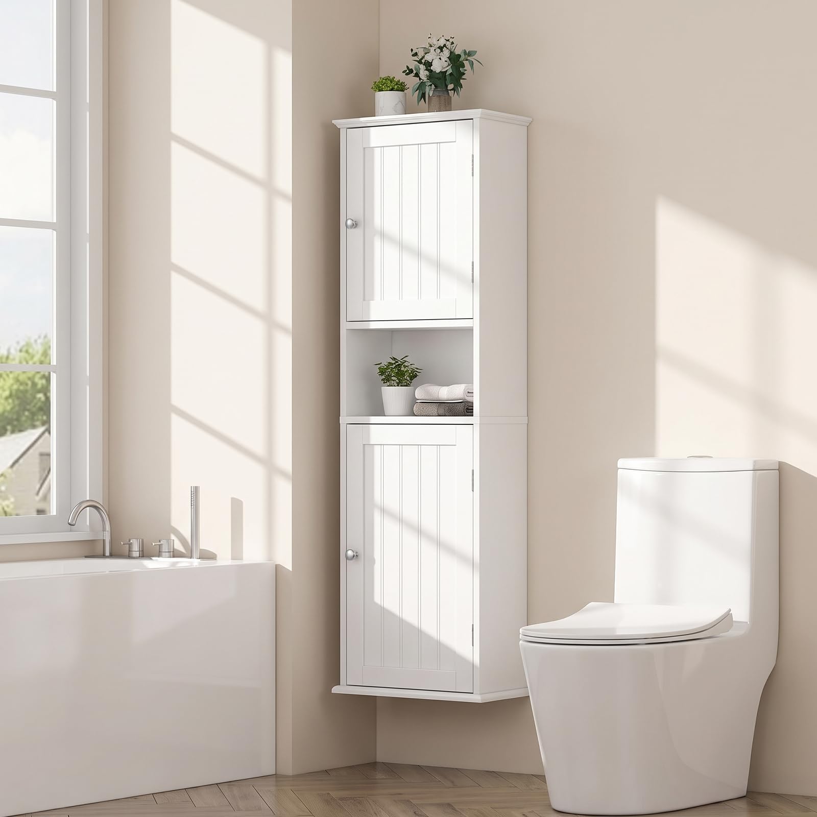 COSTWAY Meuble Salle de Bain Mural, 40 x 20 x 120 cm