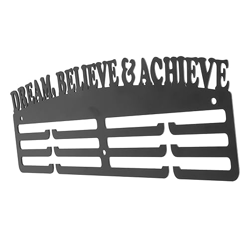 minkissy Wall Mounted Medal Display Rack for Runners with 3-Row