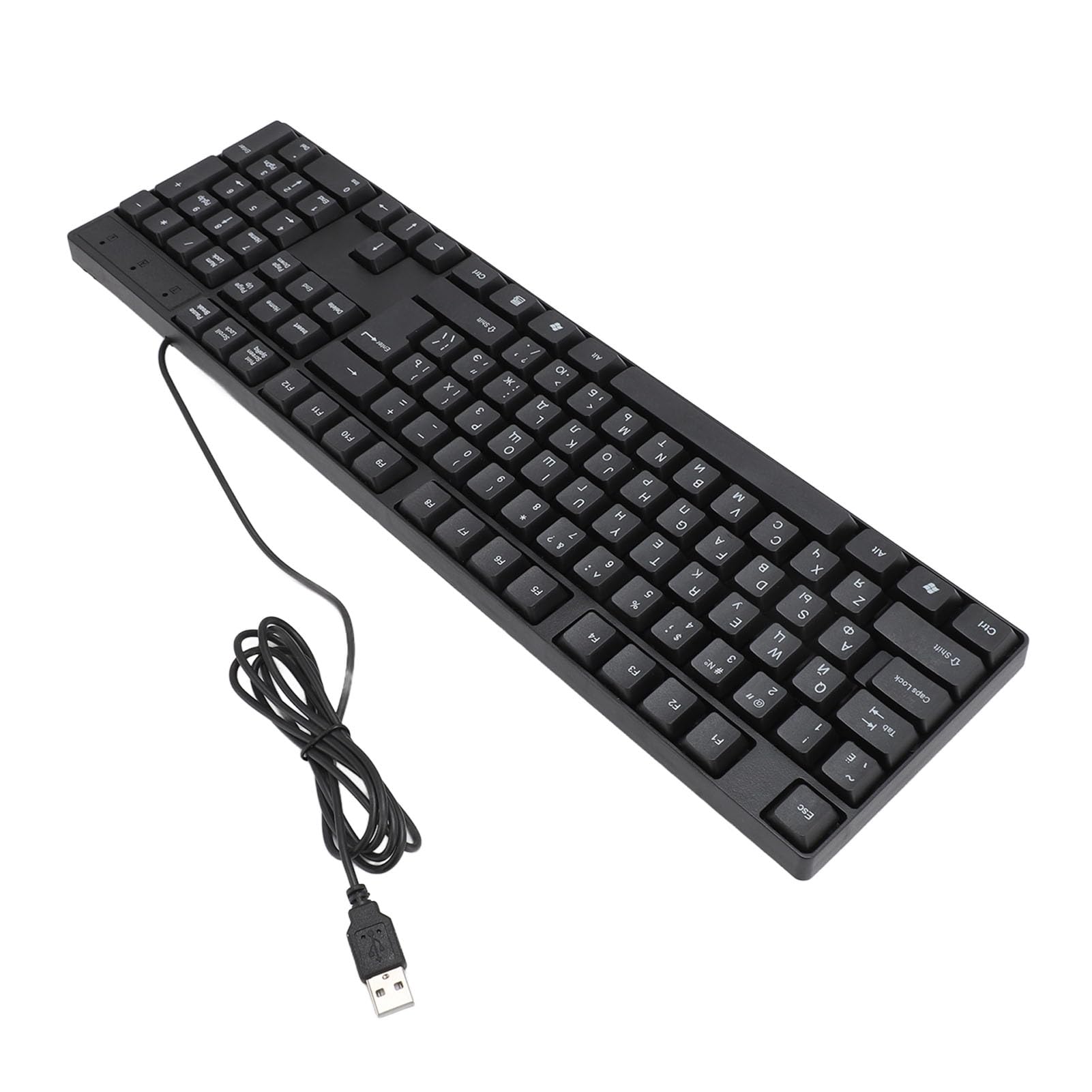 K1800 Keyboard da Gioco Cablato USB 104 Tasti, Lingua di Minoranza, Tastiera Russa, Cavo da 4,9 Piedi, Design Ergonomico per Lo Studio di Ufficio (Russo)
