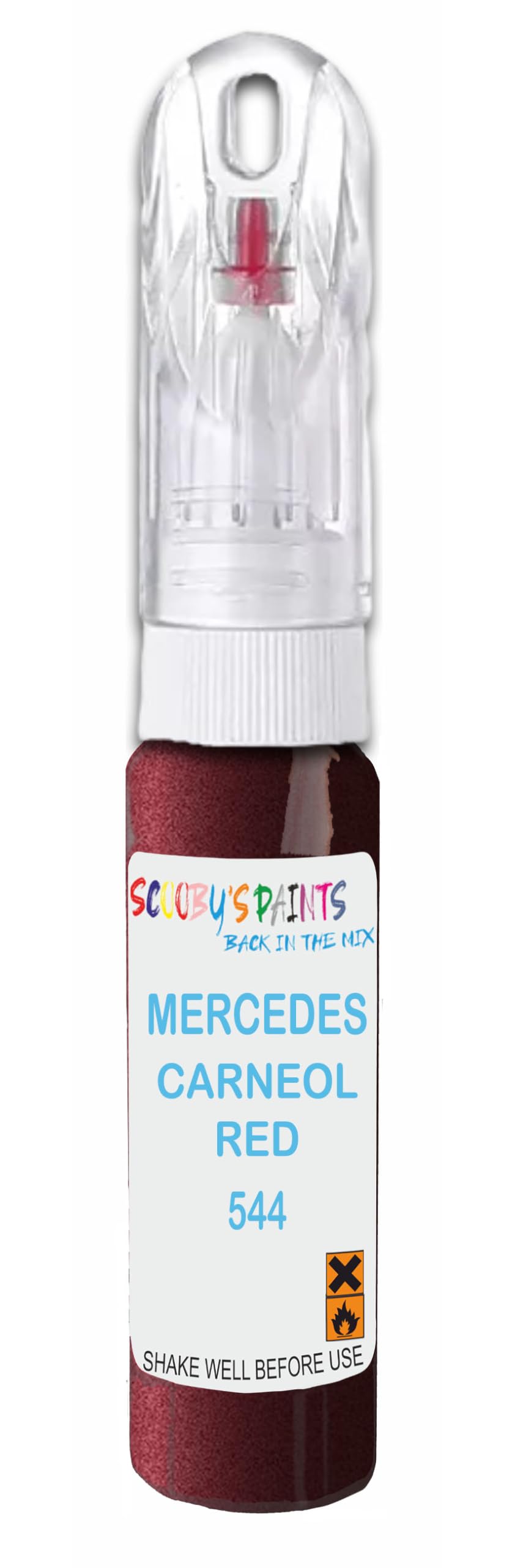 SCOOBYS PAINTS BACK IN THE MIX 21ml Paint Touch Up Pen For Mercedes Carneol Red 544 Scratch Removal Car Repair