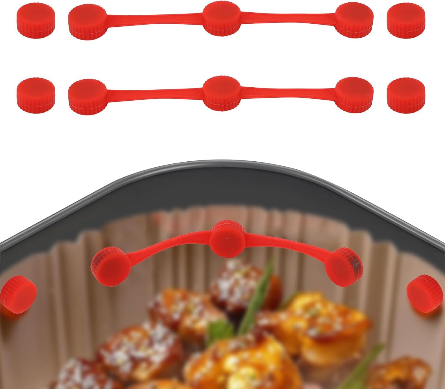 Air Fryer Magnets Set, Silicone 2pcs Strips 4pcs Round Buckles Universal High Temperature Resistant Air Fryer Magnet Silicone Buckle for Parchment Paper Air Fryer Magnets Set, Silicone 2pcs Strips 4pcs Round Buckles Universal High Temperature Resistant Air Fryer Magnet Silicone Buckle for Parchment Paper