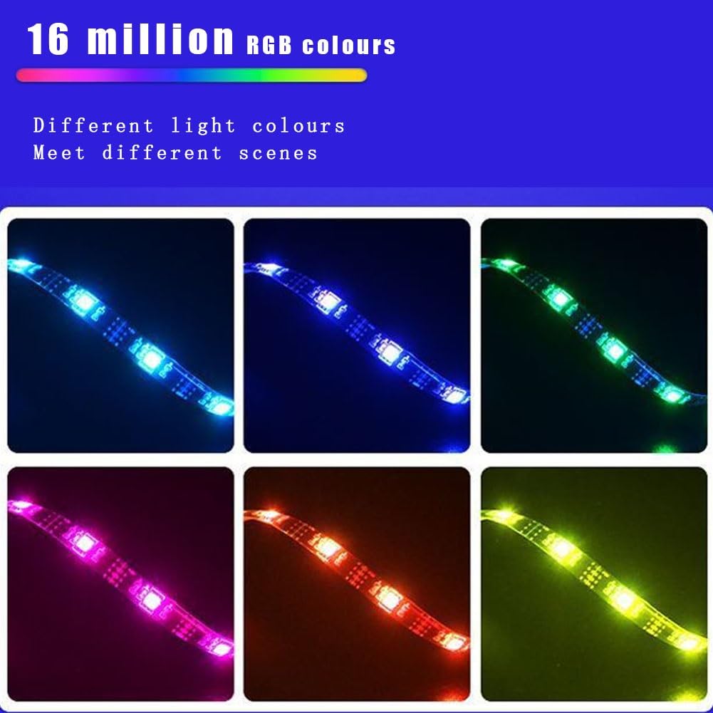 Striscia LED USB, illuminazione ambientale colorata RGB per TV e computer, retroilluminazione indirizzabile per attivazione del suono