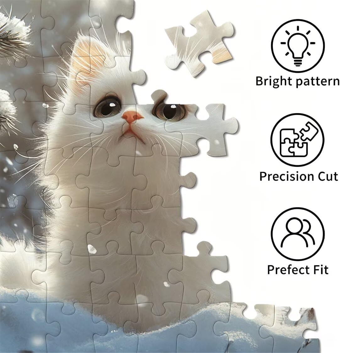 Puzzle 3000 elementów dla dorosłych, gry rodzinne, kot zima, n-495