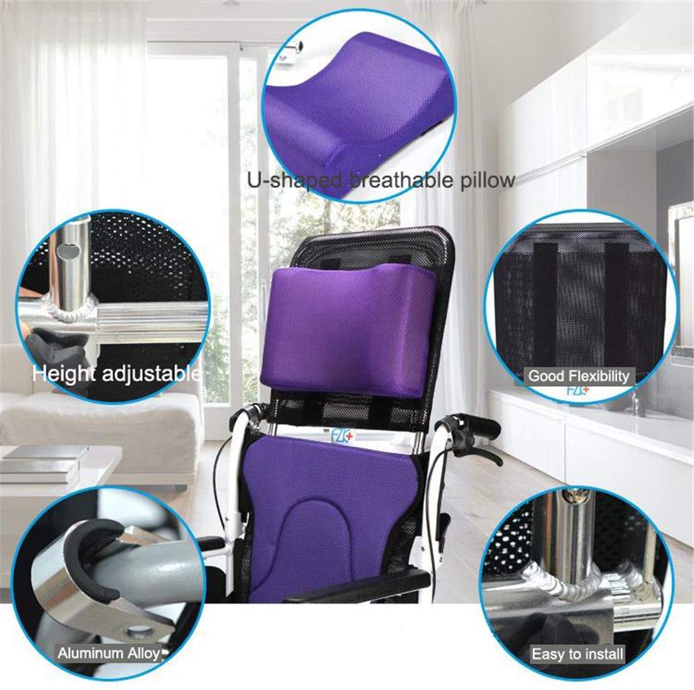 Universal Reposacabezas Para Silla De Ruedas,reposacabezas De Silla De Ruedas Portátil Ajustable Soporte Para La Cabeza Del Cuello Accesorios De Sillas De Ruedas Universales Para 16-20 Pulgadas,Purple