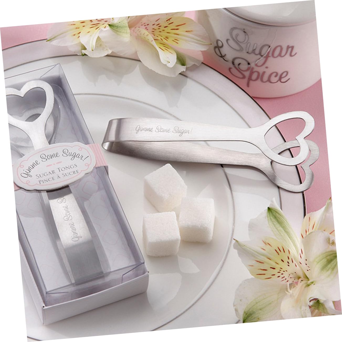OFFSCH Love Candy Clip Stainless Steel Sugar Cubes Tongs for Bars and Catering
