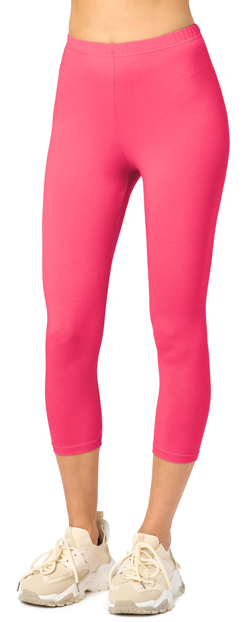 Merry Style Damen Leggings 3/4 aus Baumwolle mit Stretch - Leichte Capri Leggings Damen aus atmungsaktiver, elastischer Baumwolle, ideal für Yoga Sport MS10-199